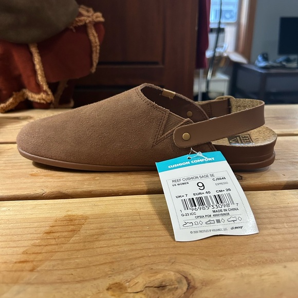 NWT REEF Cushion Sage SE Slip On Clogs Coffee‎ Espresso Suede 9 - Picture 5 of 12